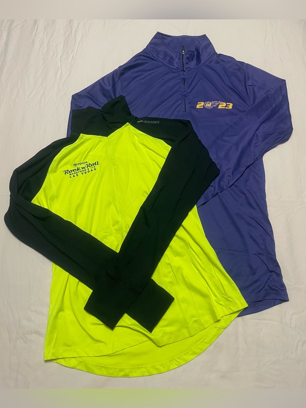 Bundle of 2 Running 1/2 Zip Tops Includes Brooks - Small